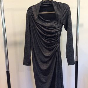 David Meister ladies dress grey metallic size 8